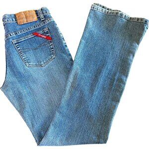 Vintage 90s Z Cavaricci Dumpster Girl Low Rise Stretch Denim Bootcut Jeans